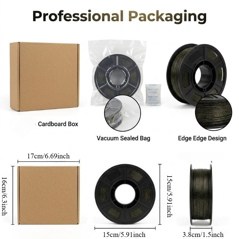 Black & Gold Glitter PLA Filament – photo 4