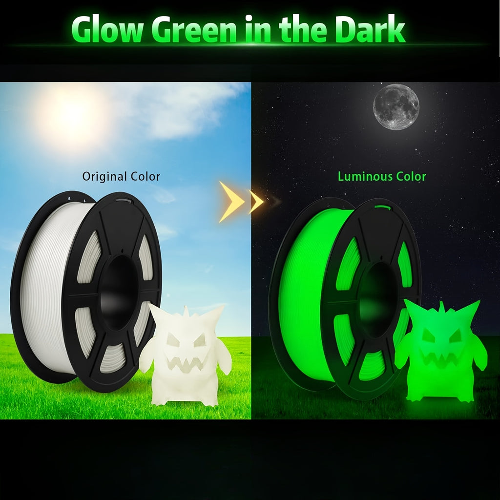 Glow in the Dark PLA Filament, Glow Green – photo 3