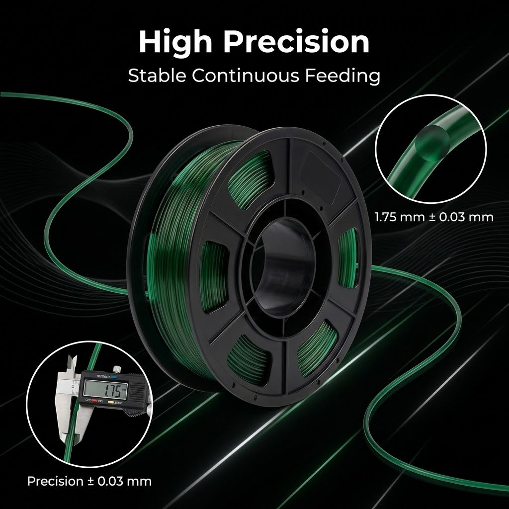 Flexible TPU Filament, Silk Green – photo 3